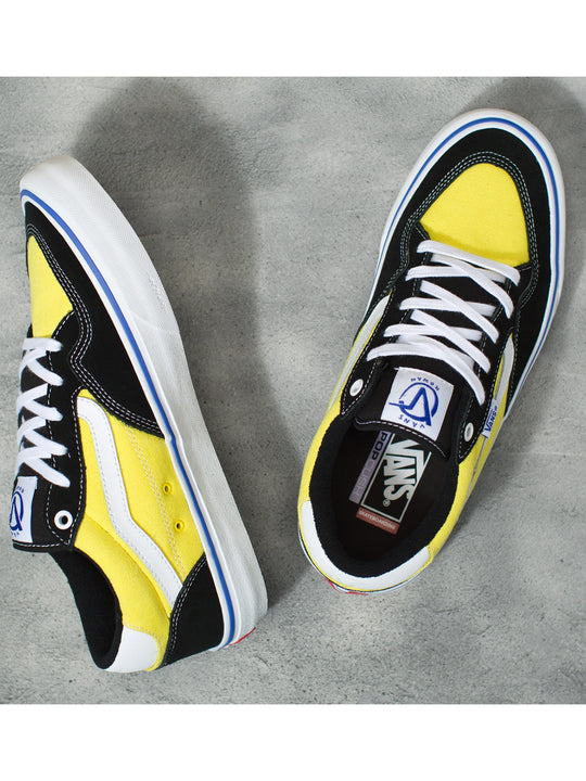 VANS ROWAN SKATE SHOES - BLACK/BLAZING YELLOW | 5-0 Boardshop